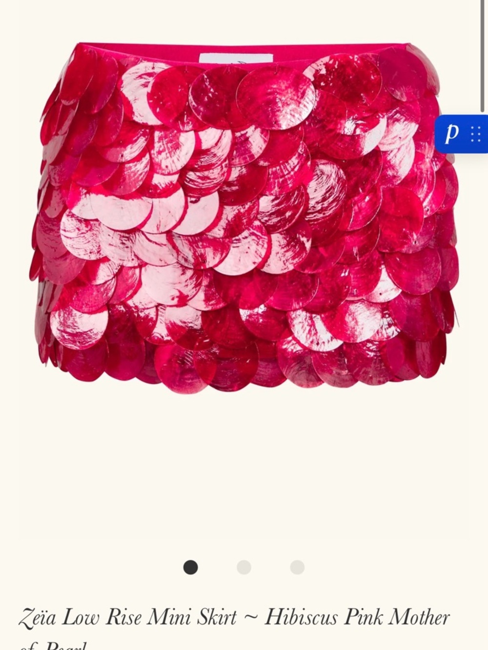 Hibiscus Pink Sequin Disc Mini Skirt